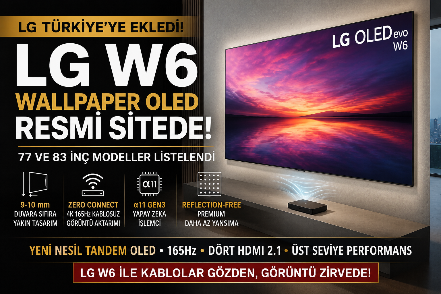LG W6 Wallpaper OLED Türkiye sitesinde listelendi