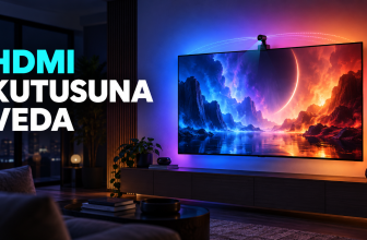 Philips Hue Play Screen Sync kamerasıyla HDMI kullanmadan renkli ortam aydınlatması oluşturan televizyon