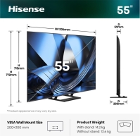Hisense 55U7SE 55 İnç Hi-QLED MiniLED 4K 144 Hz TV (2026)